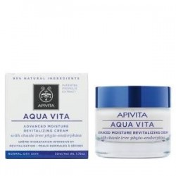 Apivita Aqua Vita crema hidratante 24 h pieles normales a secas con fitoendorfinas de agnocasto 50 ml